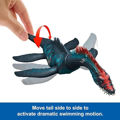 Mattel Jurassic World Chaos Theory Gigantic Trackers Styxosaurus Dinosaur Figure, Large Species Toy, Head Attack, Chomp & Paddle Motion, Digital Play thumbnail 5