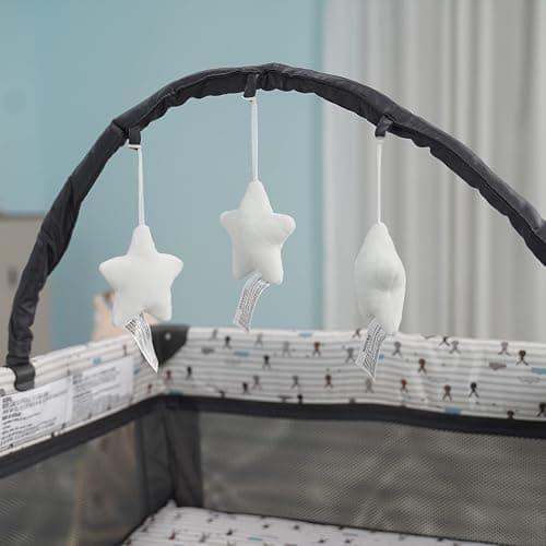 Pamo Babe Portable Baby Playpen, Lightweight Travel Playard with Mattress and Wheels (Rabbit) thumbnail 2