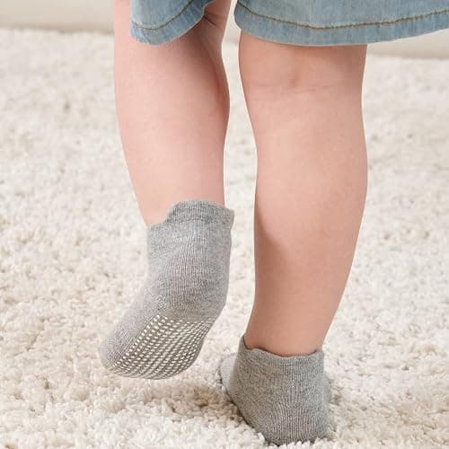 Zaples Baby Non Slip Grip Ankle Socks with Non Skid Soles for Infants Toddlers Kids Boys Girls thumbnail 8