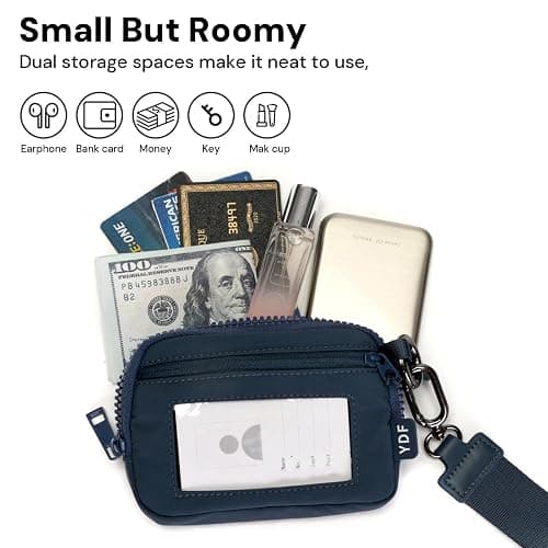 Wristlet Wallet for Women with Clear ID Window, Zip Coin Purse and Keychain | 3 Card Slots, Exterior Zip Pocket, Inner Mesh Pouch, Lipstick Holder, Detachable Wrist Strap, Lightweight Nylon thumbnail 2