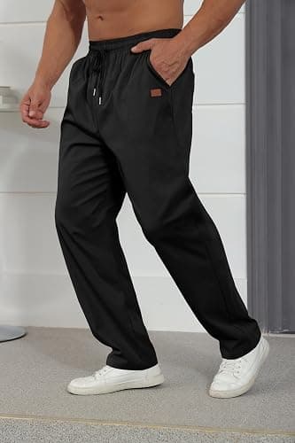 Mens Casual Jogger Pants Relaxed Fit Cargo Pants Drawstring Sweatpants Hiking Outdoor Twill Sport Pants thumbnail 3
