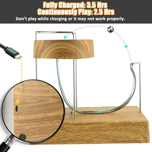 Perpetual Motion Machine, Kinetic Art Perpetual Motion Device Desk Toy, Science Physics Gadget for Office, Desktop Decoration Toys (Wood Grain) thumbnail 8