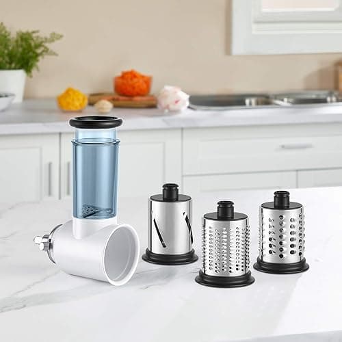 Slicer Shredder Attachment for KitchenAid Stand Mixer, Cheese Grater Attachment for KitchenAid Stand Mixer, Food Processor with 3 Blades by HOZODO thumbnail 3