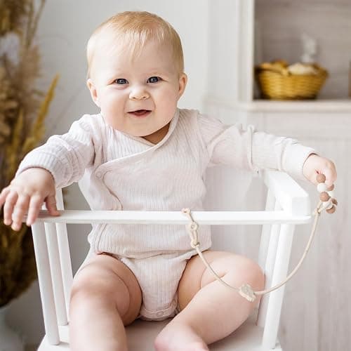 ROCCED Toy Straps for Baby 6pcs, Silicone High Chair Toys Straps Stroller Accessories Toddler Bottle Straps Car Seat Toys Baby Travel Essential Silicone Ivory+Sage+Blue thumbnail 2