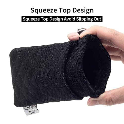 Face Shadow Double Glasses Case Soft Eyeglass Casle For Women Men Squeeze Top Sunglasses Case With Cleaning Cloth thumbnail 2