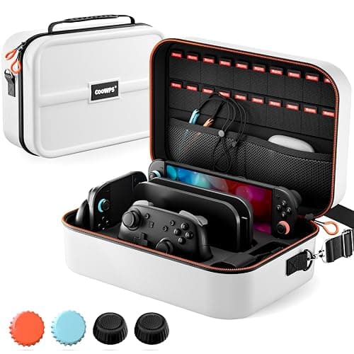 COOWPS for Nintendo Switch 2 Case, 4Pcs Thumb Grips, Protection Travel Case | 20 Game Slots, Hard Shell Full Protection, Portable Travel-Friendly, Water-Resistant, for Dock & Pro Controller Accessories - Image 1