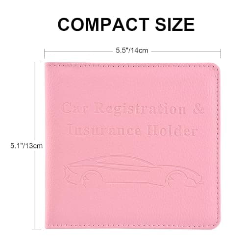 Cacturism Car Registration and Insurance Holder, Vehicle Glove Box Car Organizer，Women Interior Car Accessories Case for Cards, Essential Document, Driver License, Pink thumbnail 2