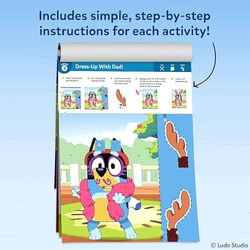 Skillmatics Snip Snip Bluey, Scissor Skills Toy, Felt Craft, Gift for Kids | Cutting Activity Book for Preschool, Safety Scissors, Fine Motor Skills, Screen-Free Learning, Boys & Girls Ages 3, 4, 5 thumbnail 7