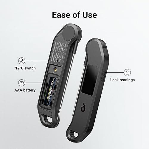 ThermoMaven Professional Meat Thermometer Digital, 1-Second Truly Instant Read, NIST Certified Accurate to ±0.5℉, Ultra Bright LED Screen, 100% Waterproof, Motion-Sensing Wake/Sleep, Black thumbnail 9