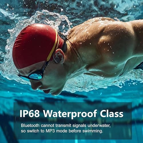 Dnniakm Swimming Headphones,Bone Conduction Headphones Bluetooth 5.4,IPX8 Waterproof,32G Memory Sports Headphone,Underwater Headphone with MP3-Player for Swim,Open Earphones for Swimming (Black X20) thumbnail 3