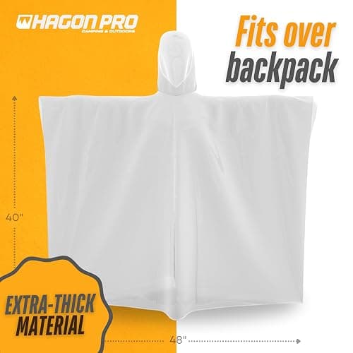 Hagon PRO Disposable Rain Ponchos for Adults (5 Pack) thumbnail 7