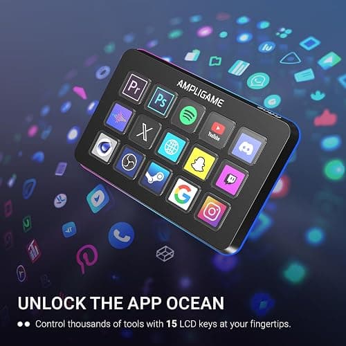Fifine AmpliGame Stream Controller with 15 Macro Keys, Streaming Keyboard with Trigger Actions in OBS/Twitch/YouTube/Streamlabs, Shortcut Buttons Keypad Works with Mac and PC-D6 thumbnail 3