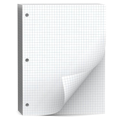Loose Leaf Graph paper 8 x 10.5, Graph Ruled Paper, 3 Hole Punched Paper, 4 x 4 Quad Ruled Graph Paper, 10-1/2" x 8" Filler Paper Notebook Paper, 120 Sheets Graphing Paper for Business Home School - 8 x 10.5 In -120 Sheets - 4 x 4 Quad Ruled - 1 Pack - Image 1