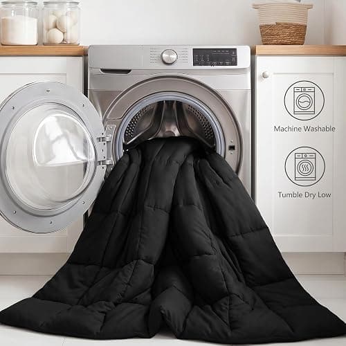 CozyLux Full Size Comforter Set Black - 7 Pieces Bed in a Bag Full, Oeko-Tex Certified Bed Set, All Season Soft Bedding Set with Down Alternative Comforter, Sheets, Pillowcases & Shams thumbnail 8