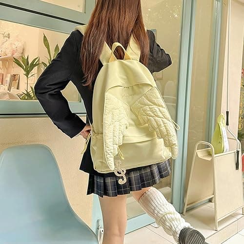 Tarvione Cutecore Backpack Cute Daypack with Wings Kawaii Sweet Coquette Fun Novelty Nylon Bag with Zipper for Women(Pink) thumbnail 3