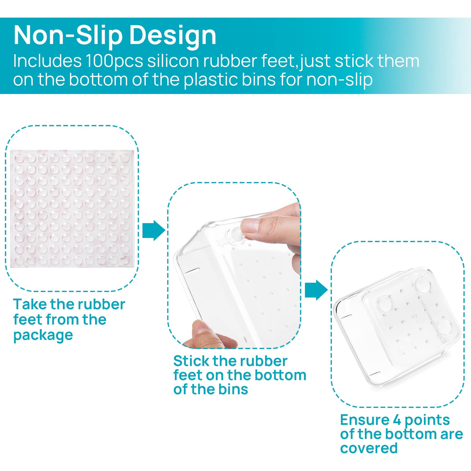 Vtopmart Plastic Clear Drawer Organizer, Acrylic Desk Drawer Organizers, Organization and Storage for Makeup, Bathroom, Office, kitchen, Bedroom (25Pack-Clear) thumbnail 4