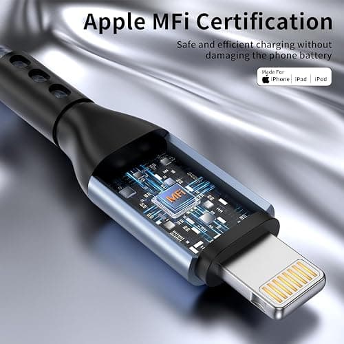 iPhone Charger 3pack 10FT Apple MFi Certified Nylon Braided Lightning Cable Fast Charging Long USB Charging Cable High Speed Transfer Cord for iPhone 14 13/12/11 Pro Max/XS MAX/XR/XS/X/8/7/Plus/6S thumbnail 2