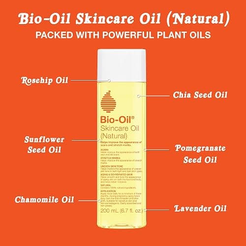 Bio-Oil Fragrance-Free Body Oil Serum for Scars & Stretch Marks, 6.7 fl oz | Dry Skin Moisturizer, Rosehip & Chamomile Oils, Scar Treatment, Stretch Mark Oil, Sensitive Skin Safe, Face and Body thumbnail 6