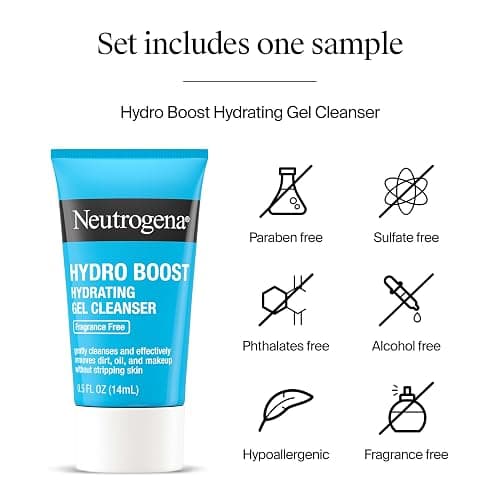 Neutrogena Hydro Boost Skincare Set, Hydro Boost Fragrance Free Gel Cream Face Moisturizer, 1.7 fl oz, & Trial Size Hydro Boost Fragrance Free Hydrating Gel Facial Cleanser, 0.5 fl oz thumbnail 7