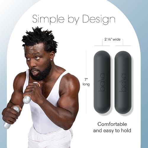 Bala Bars Dumbbell Set for Women & Men - Set of 2 Bars Designed for Walking, Strength Training, HIIT, Boxing & Aerobics - Hand Weights for Working Out at Home thumbnail 4