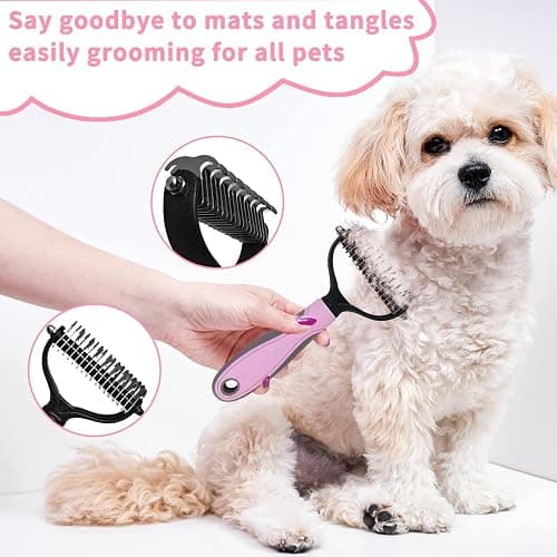 Complete Pet Grooming Solution by Dog - 9PCS Kit with Slicker Brush, Deshedding Tool, and Grooming Comb for All Breeds and Sizes, Promotes Healthy Skin and Coat thumbnail 8