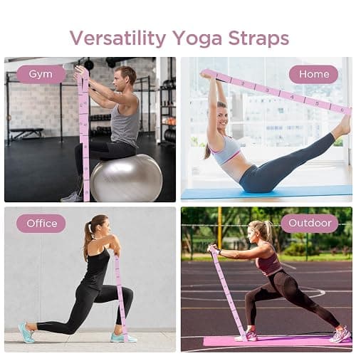 AiQInu Yoga Stretch Gurt, Resistance Bands Mit 11 Schleifen, Hochelastischer Fitnessbänder, Hochelastischer Elastische Widerstandsbänder für Pilates Fitness Stretching Training thumbnail 4