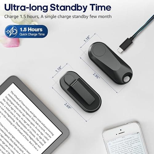 DATAFY Remote Control Page Turner for Kindle Paperwhite Oasis Kobo eReaders, Camera Camcorder Remote Controls, Page Turner Clicker for ipad Tablets Reading Novels with Wrist Strap Storage Bag thumbnail 6