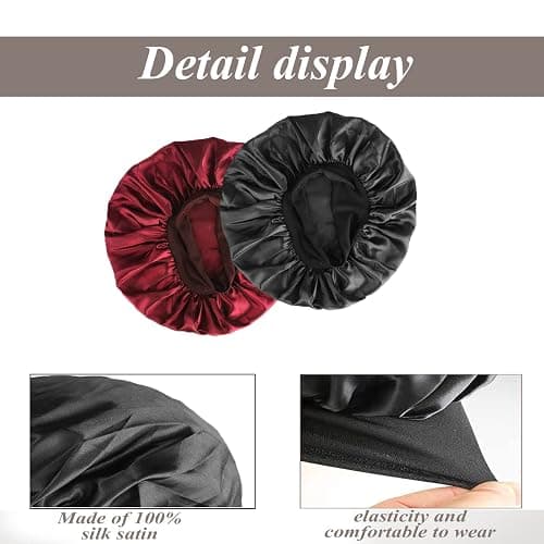 SWEET VIEW Silk Bonnet Satin Bonnet, Silk Hair Wrap for Sleeping, Soft and Comfortable Silk Sleep Cap thumbnail 6