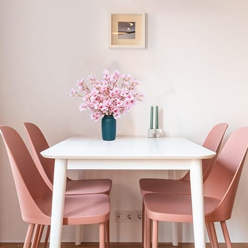 SITUMEIZI 6Pcs Artificial Cherry Blossom Branches Decor Fake Flowers Silk Spring Faux Flowers 16" Peach Bouquet for Home Wedding Bedroom Japanese Decoration DIY Table Centerpiece Arrangement(Pink) thumbnail 5