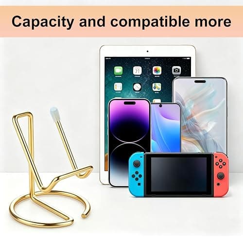 gianotter Phone Stand, Gold Desk Organizer and Accessories, Phone Holder for Desk, Compatible with All Mobile Phones, iPhones and iPads thumbnail 2