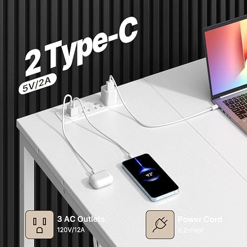Gizoon 53 Inch White L Shaped Gaming Desk with CPU Stand & Power Outlet - Reversible Corner Desk with Drawers, Storage Shelves and 2 Hooks for Gaming Setup, Home Office, Living Room thumbnail 6