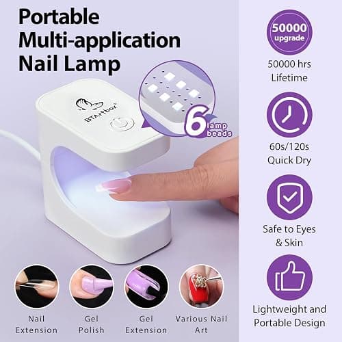 BTArtboxnails Nail Tips Builder Gel - Long Lasting 15ml Builder Gel with Portable Nail Lamp for French XCOATTIPS, 30+Days French Protection Duo Nail Extension Tool for Nail Art thumbnail 6