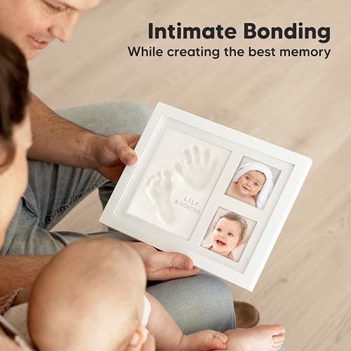 Baby Hand and Footprint Kit - Quick Dry Clay Baby Footprint Kit, Newborn Keepsake, Nursery Picture Frame for Boys, Girls, Personalized Gifts for Shower & Registry, New Mom Gift (Alpine White) thumbnail 9