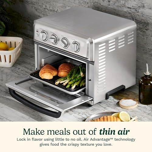 Cuisinart Air Fryer Toaster Oven with Grill, 1800W 8-1 Air Fryer Oven with Bake, Convection Bake, Grill, Broil and Warm Options, Large Capacity, 60-Minute Timer, TOA-70NAS, Stainless Steel thumbnail 5