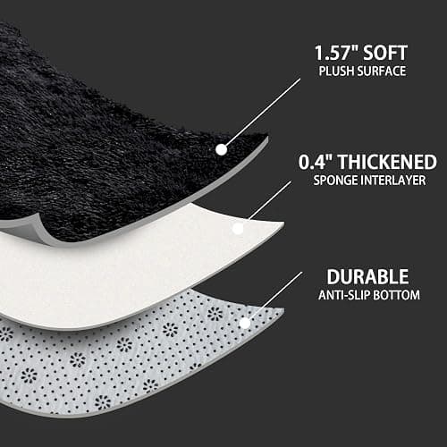 Fyoulimt 8x10 Area Rugs for Bedrooms, Fluffy Rugs for Living Room Decor, Ultra Soft Anti Slip Shag Fuzzy Carpets，Washable Large Area Rugs for Nursery, Kids, Girls, Boys Grey thumbnail 3