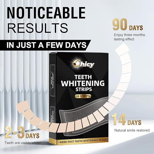 Teeth Whitening Strip for Sensitive Teeth 14 Treatments, Non-Slip Strips, Effective Kit, Fast Result Remove Smoking, Coffee Stains, Professional Tooth Whitening - 28 Non-Slip Strips thumbnail 5