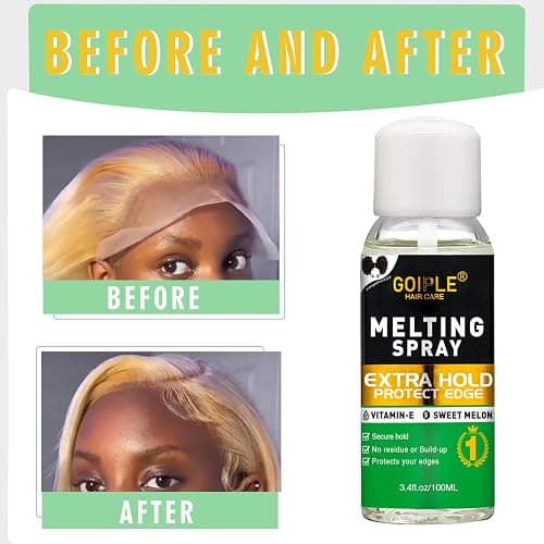 3.4 fl oz Lace Melting and Holding Spray Glue-Less Hair Adhesive for Wigs, Extra Hold Lace Melting Spray Adhesive Wig Spray for Closure Wigs Extensions, Wig Melting Spray Strong Natural Forming Hold thumbnail 5