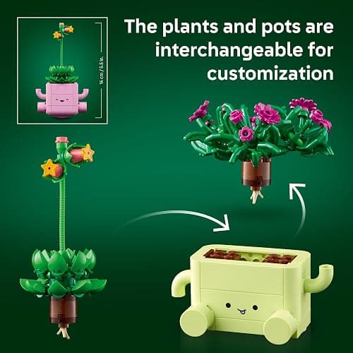 LEGO Botanicals Rocking Plants - Building Toy for Kids, Girls & Boys, Ages 9+ - Decor for Dorm Desk or Shelf - Housewarming Gift Ideas - 11506 thumbnail 5