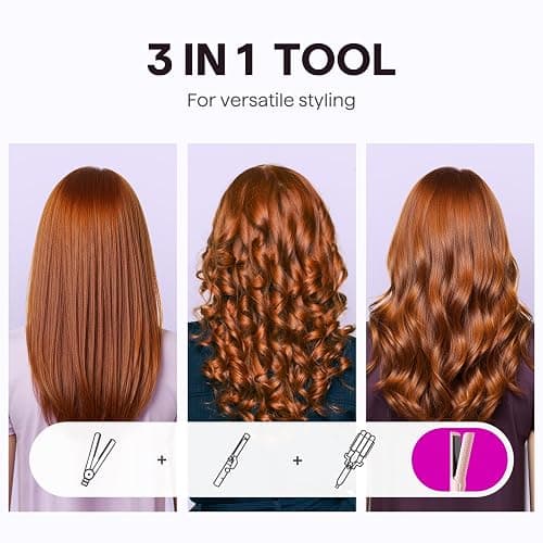 Wavytalk Airflow Styler Curling Iron, Cool Curl, 360° Cool Air Lock in Style for Lasting Curls, Reduces Damage, 2 in 1Hair Straightener and Curler, 1.25 Inch, Anti-Scald for Short Long Hair, Pink thumbnail 2