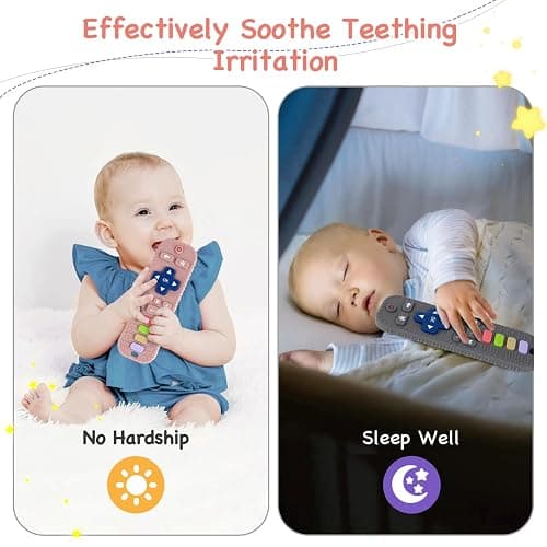 Hooku Silicone Teethers for Babies 0-6 Months, Teething Toys for Babies 6-12 Months, Baby Remote Control Toy, Infant Toys 0-3 Months, Sensory Chew Toys, Toddler Newborn Baby Girl Boy Gifts thumbnail 6