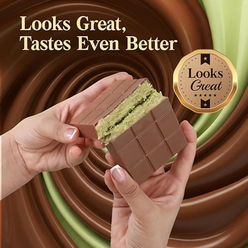 Dubai Chocolate Bar Pistachio – 2.6 oz Premium Dessert with Pistachio Cream & Kataifi Filling | Gourmet Dubai Chocolate Filling | Elegant Gift Chocolate thumbnail 6