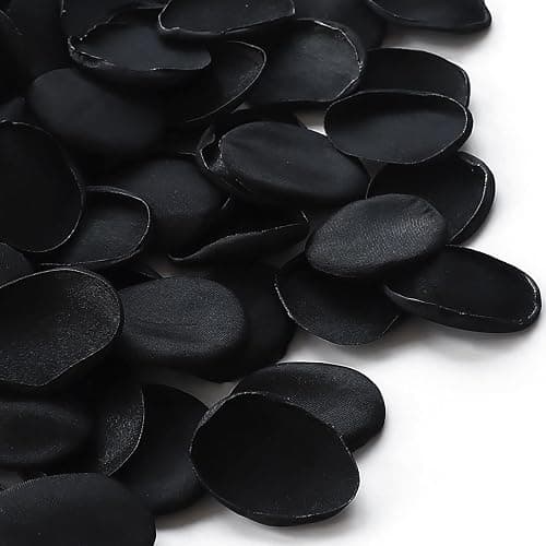 Floroom 300pcs Rose Petals Black Faux Silk Flower Petals for Wedding Flower Girl Basket Aisle Scatter Dinner Table Centerpieces Party Confetti Bridal Shower Romantic Night Decoration - Image 1
