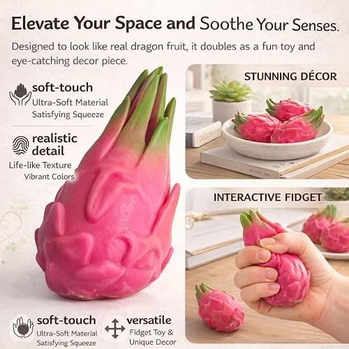 Carrot Squishy Realistic Strawberry Squishy Giant Strawberries Stress Relief Toy Jumbo Slow Rise Fruits Squeezable Toy Ball Dragon Fruit Soft Anxiety Toys Pressure Release Fidget Adults thumbnail 6