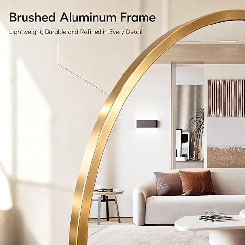 Elemango Full Length Floor Mirror, 56"x16" Gold Arched Standing Mirror, Modern Full Body Wall Mirror for Bedroom, Dressing Room, Home Decor thumbnail 3
