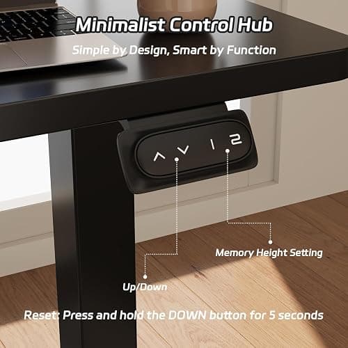 JUMMICO Electric Standing Desk, 100 x 60 cm Home Office Height Adjustable Desk, Computer Lift Table with Smart Panel & Memory Function, Black thumbnail 6