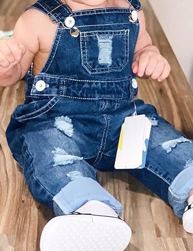 KIDSCOOL SPACE Baby Girl Boy Jean Overalls,Little Kid Bib Pocket Denim Workwear thumbnail 6
