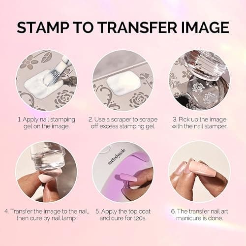 MelodySusie French Nail Stamper Kit, French Tip Tool, 4PCS, Clear | 2 Clear Silicone Stampers, 2 Scrapers, Secure-Fit Heads, French Manicure Stamp, Nail Stamp, DIY Manicure, Home & Salon thumbnail 6