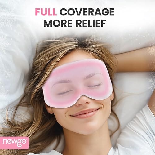 NEWGO 3D Cooling Eye Mask, Weighted Eye Mask for Sleeping, Pink | Hot Cold Therapy Blackout Mask for Puffiness, Dark Circles, Headache, Stress Relief, Travel, and Gift thumbnail 2