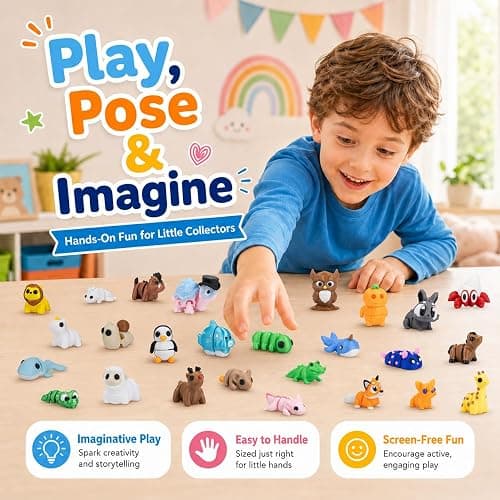 pkaoakyo 200 PCS Mini 3D Printed Animals Bulk, Articulated Animal Figurines Set, Flexible Fidget Toys, Desk Pets for Kids Party Favors, Classroom Rewards and Goodie Bag Stuffers thumbnail 5