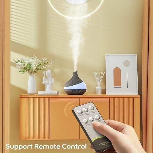 HJTHJT 500ML Essential Oil Diffuser: Aroma Diffuser with Remote Control for Hotel Spa Yoga Room - Humidifiers for Bedroom with 14 Colors LED Night Light for Kids/Women Home Relaxation thumbnail 7